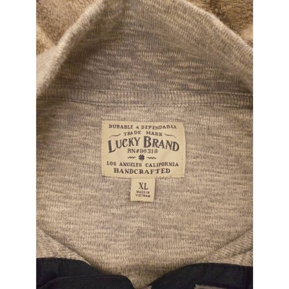 Lucky Brand Long Sleeve Button up Neck Pullover-Very Good - Picture 4 of 6